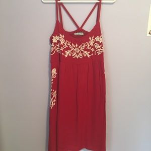 Red embroidered sundress